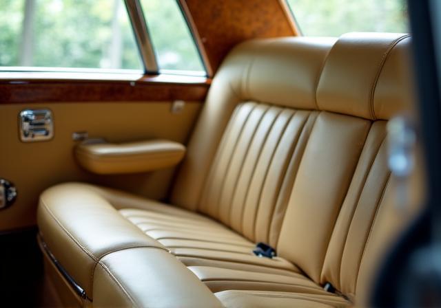 Intérieur luxueux d'une Rolls-Royce Vintage pour mariage